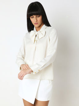 VERO MODA - Off White Self Design Top