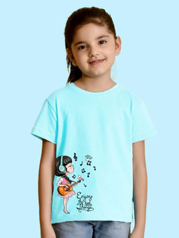 Nusyl - Blue Printed Regular Fit T-Shirt