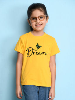 Nusyl - Yellow Printed Regular Fit T-Shirt