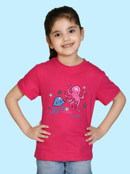 Nusyl - Pink Printed Regular Fit T-Shirt