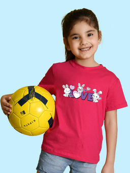 Nusyl - Pink Printed Regular Fit T-Shirt