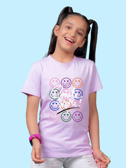 Nusyl - Lavender Printed Regular Fit T-Shirt