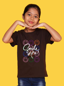 Nusyl - Brown Printed Regular Fit T-Shirt