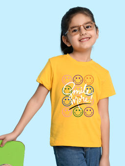 Nusyl - Yellow Printed Regular Fit T-Shirt