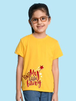 Nusyl - Yellow Printed Regular Fit T-Shirt