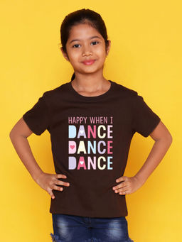 Nusyl - Brown Printed Regular Fit T-Shirt