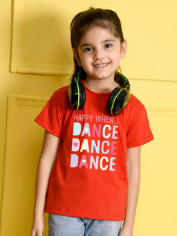 Nusyl - Red Printed Regular Fit T-Shirt