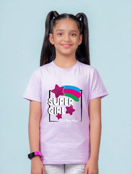 Nusyl - Lavender Printed Regular Fit T-Shirt