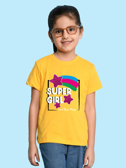 Nusyl - Yellow Printed Regular Fit T-Shirt