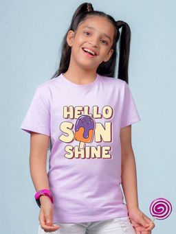 Nusyl - Lavender Printed Regular Fit T-Shirt