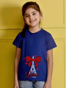 Nusyl - Blue Printed Regular Fit T-Shirt