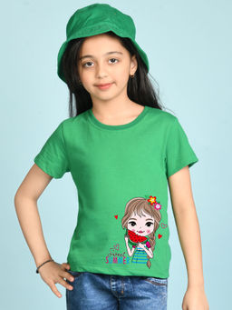 Nusyl - Green Printed Regular Fit T-Shirt