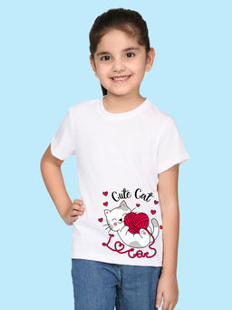 Nusyl - White Printed Regular Fit T-Shirt