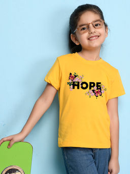 Nusyl - Yellow Printed Regular Fit T-Shirt