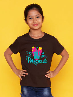 Nusyl - Brown Printed Regular Fit T-Shirt