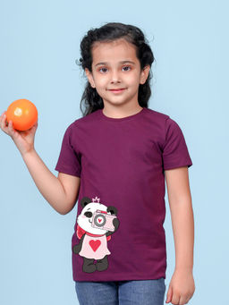 Nusyl - Purple Printed Regular Fit T-Shirt