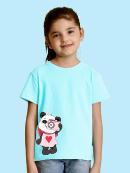 Nusyl - Blue Printed Regular Fit T-Shirt