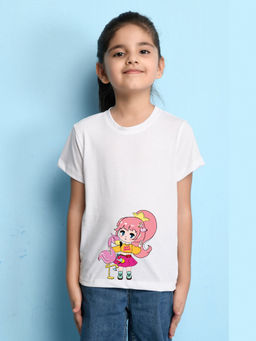 Nusyl - White Printed Regular Fit T-Shirt