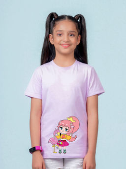 Nusyl - Lavender Printed Regular Fit T-Shirt