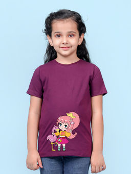 Nusyl - Purple Printed Regular Fit T-Shirt