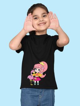 Nusyl - Black Printed Regular Fit T-Shirt