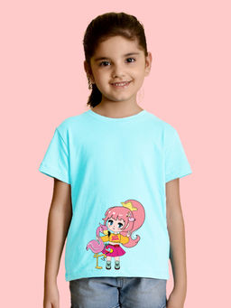 Nusyl - Blue Printed Regular Fit T-Shirt