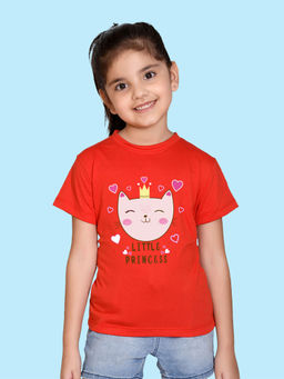 Nusyl - Red Printed Regular Fit T-Shirt