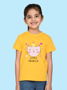 Nusyl - Yellow Printed Regular Fit T-Shirt