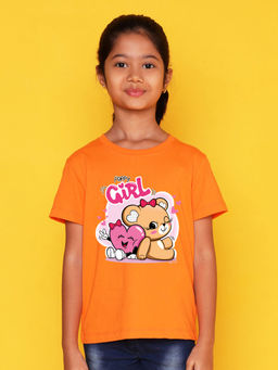 Nusyl - Orange Printed Regular Fit T-Shirt