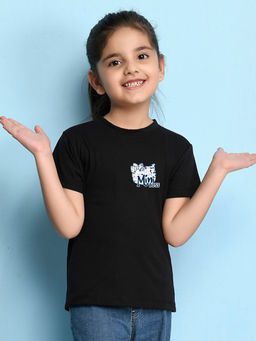 Nusyl - Black Printed Regular Fit T-Shirt