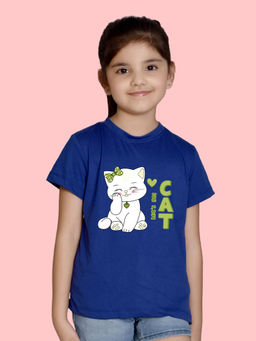 Nusyl - Blue Printed Regular Fit T-Shirt