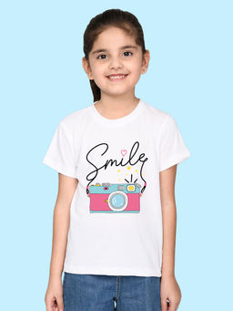 Nusyl - White Printed Regular Fit T-Shirt