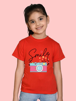 Nusyl - Red Printed Regular Fit T-Shirt