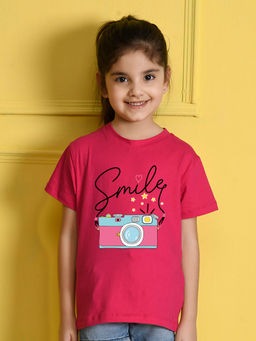 Nusyl - Pink Printed Regular Fit T-Shirt