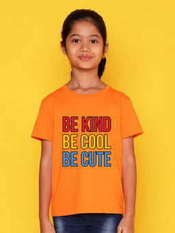 Nusyl - Orange Printed Regular Fit T-Shirt