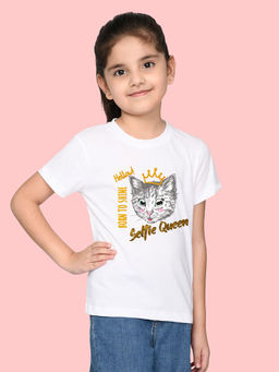 Nusyl - White Printed Regular Fit T-Shirt