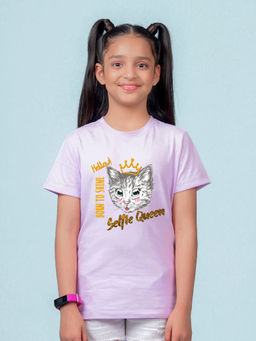 Nusyl - Lavender Printed Regular Fit T-Shirt