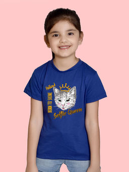 Nusyl - Navy Blue Printed Regular Fit T-Shirt