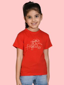 Nusyl - Red Printed Regular Fit T-Shirt