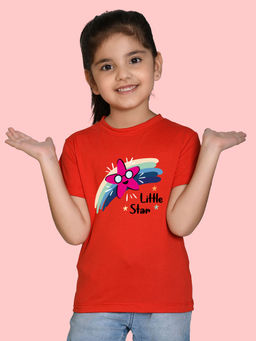 Nusyl - Red Printed Regular Fit T-Shirt