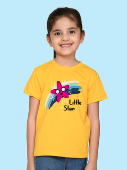 Nusyl - Yellow Printed Regular Fit T-Shirt