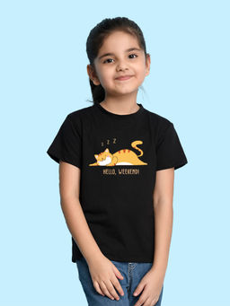 Nusyl - Black Printed Regular Fit T-Shirt