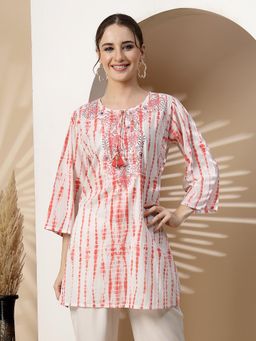 Nayam by lakshita - Women Pink Tie & Dye Pure Cotton Regular Fit Kurti