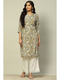 Rangriti - Women Multi-Color Printed Rayon Straight Fit Kurta