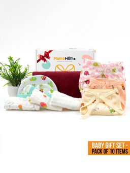 Moms Home - New Born Organic Cotton Diaper Gift Set of 10