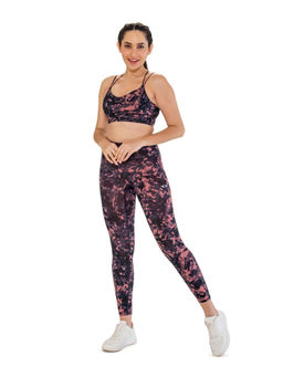 STRCH - Pink Abstract Slim Fit Sleeveless Sports Bra