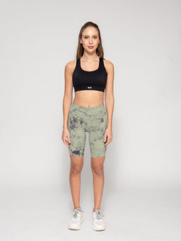STRCH - Black Solid Slim Fit Sleeveless Sports Bra