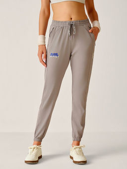 STRCH - Grey Solid Nylon Regular Fit Mid Rise Joggers