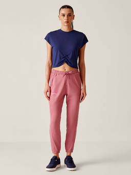STRCH - Rose Pink Solid Nylon Regular Fit Mid Rise Joggers