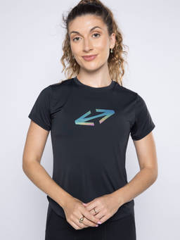 STRCH - Printed Black Regular Fit Half Sleeve Round Neck T-Shirt